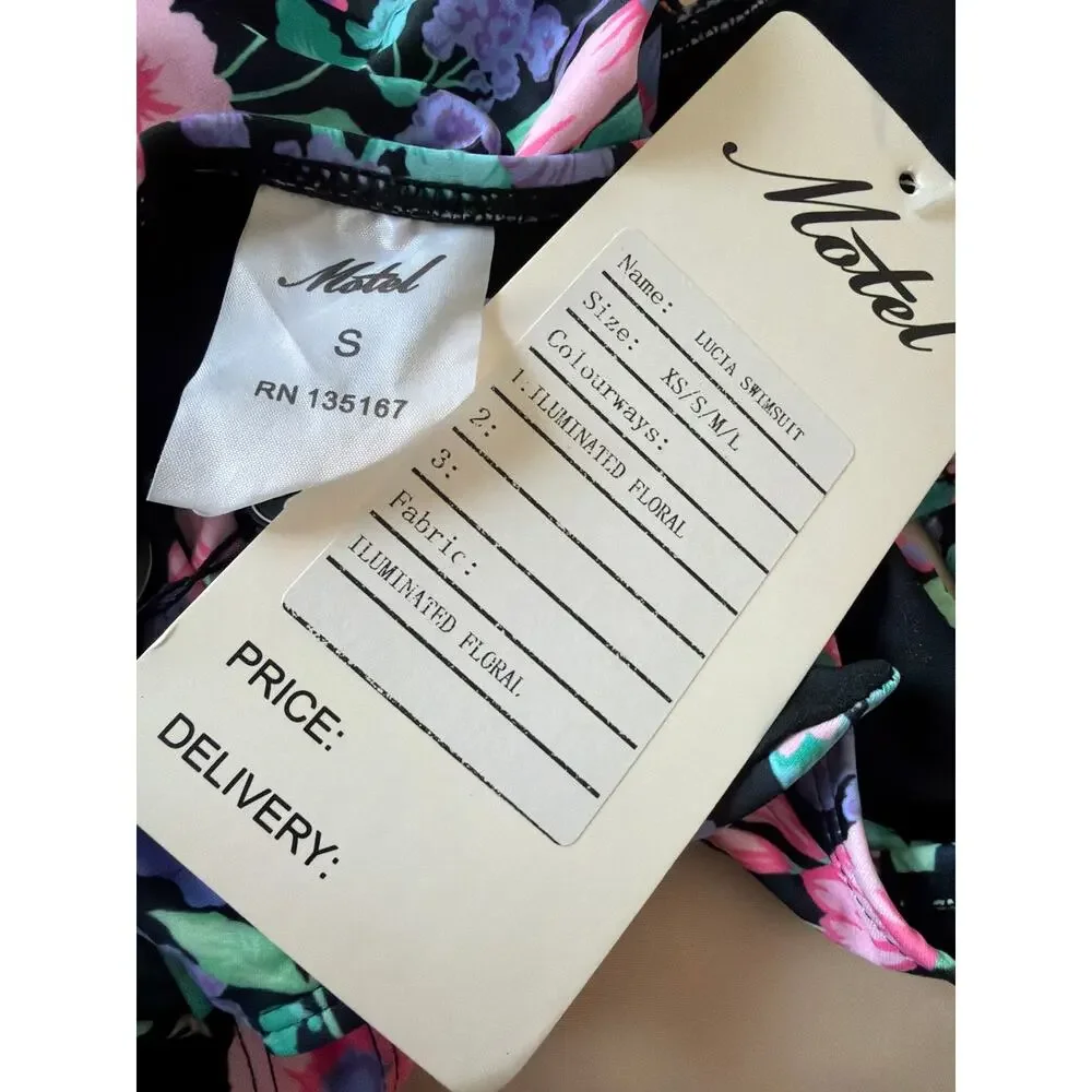 $69 NWT Motel lucia swimsuit illuminated floral onepiece size small